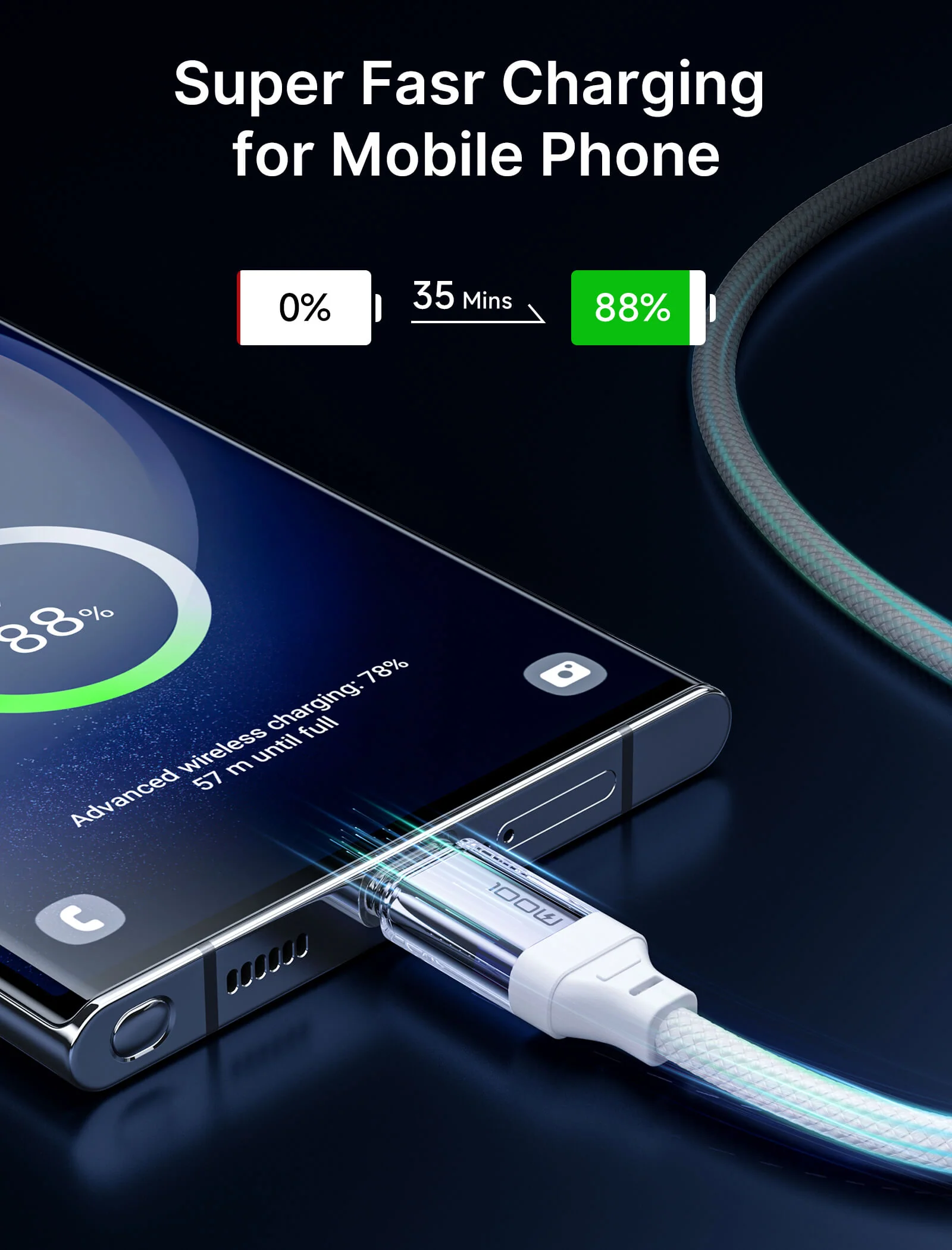 Transparent 100W USB-C to USB-C Charging Cable - Image 6