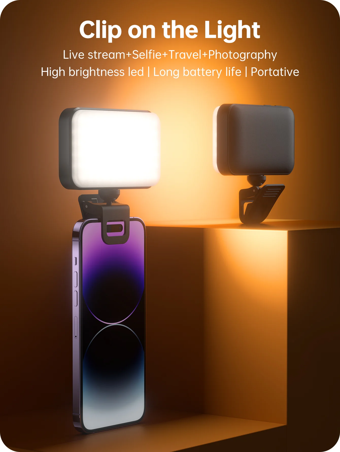 66 LED High Power Rechargeable Clip Fill Video Light - Image 4