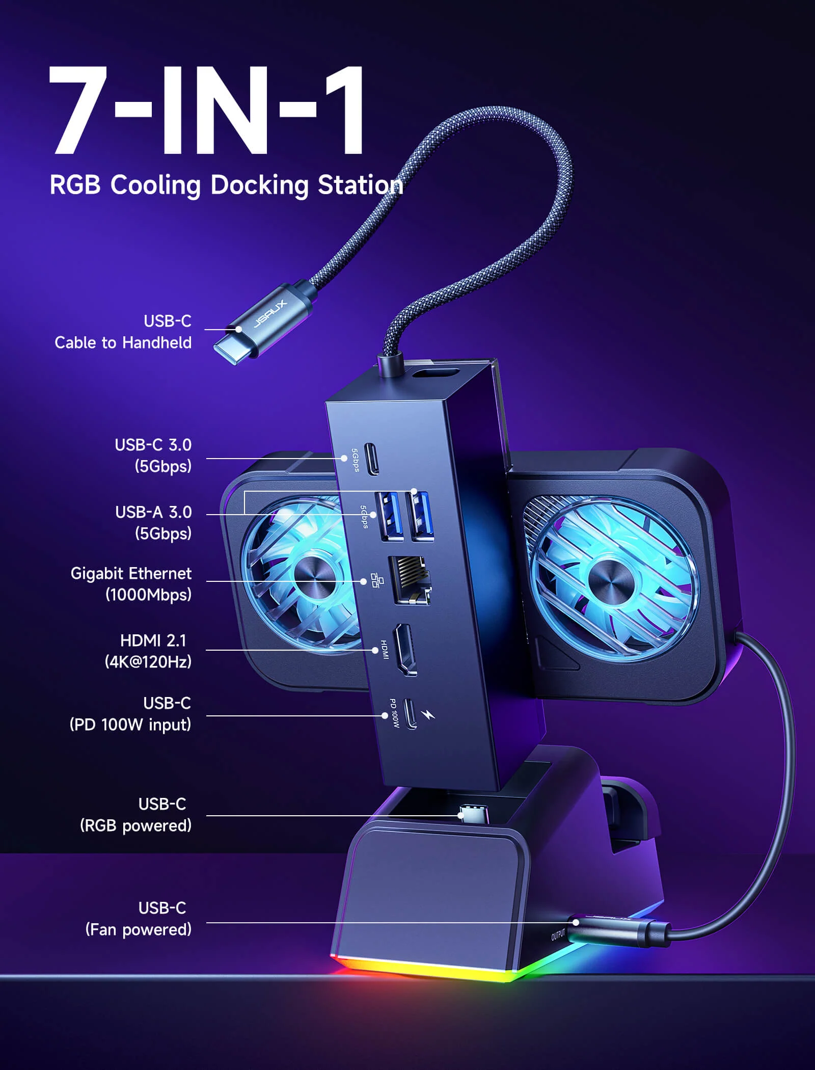 7-in-1 RGB Cooling Docking Station - Image 3