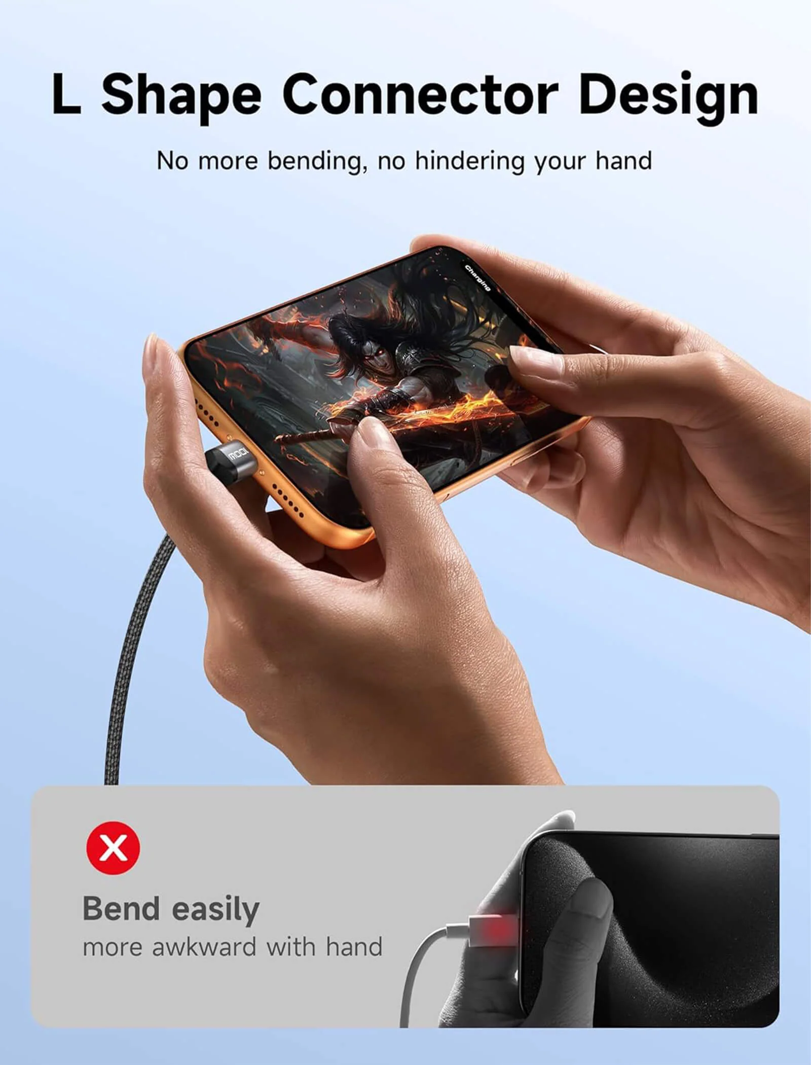 90° USB-C Right Angle Charging Cable - Image 3