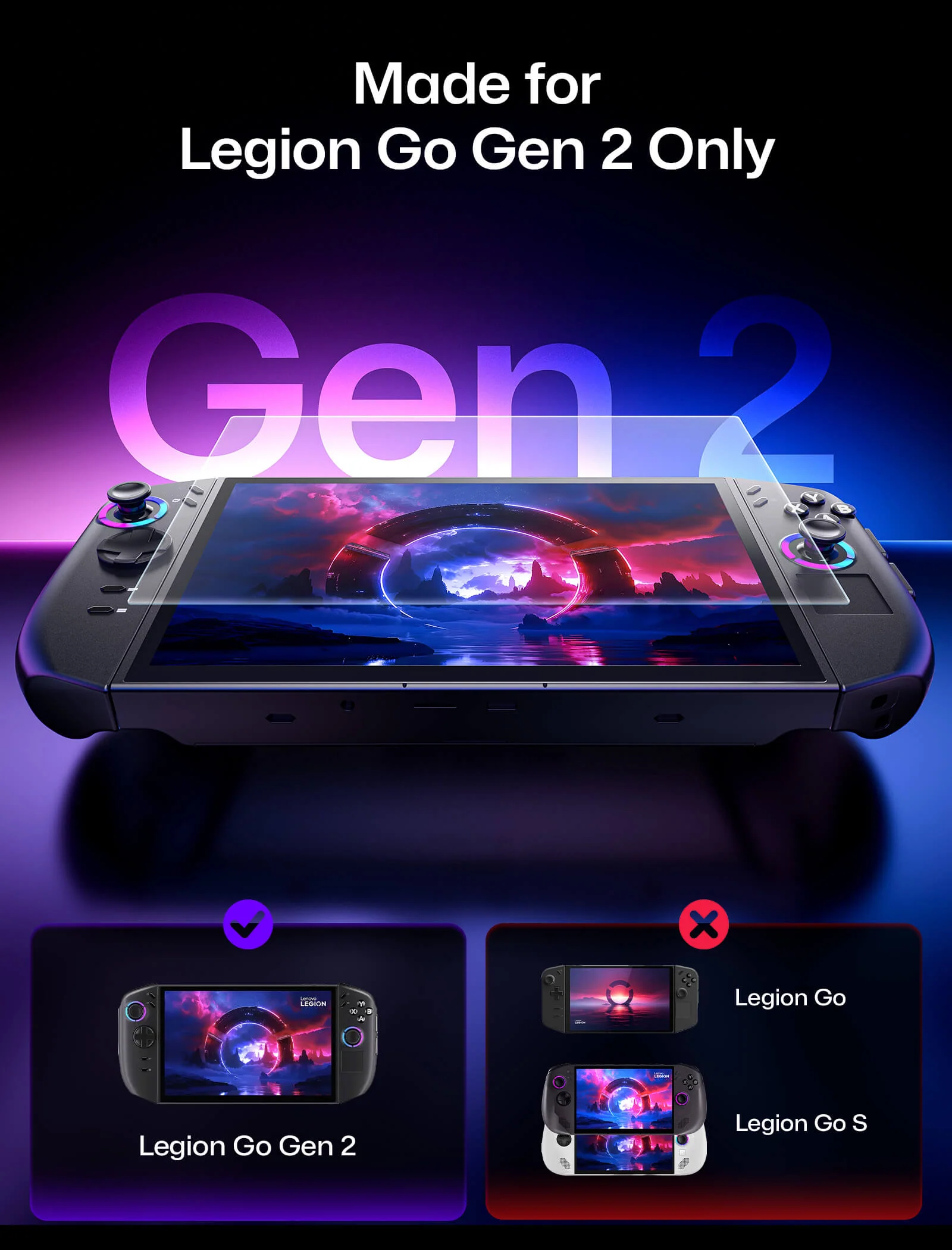 Anti-Glare Screen Protector for Legion Go 2 & Go S - Image 4