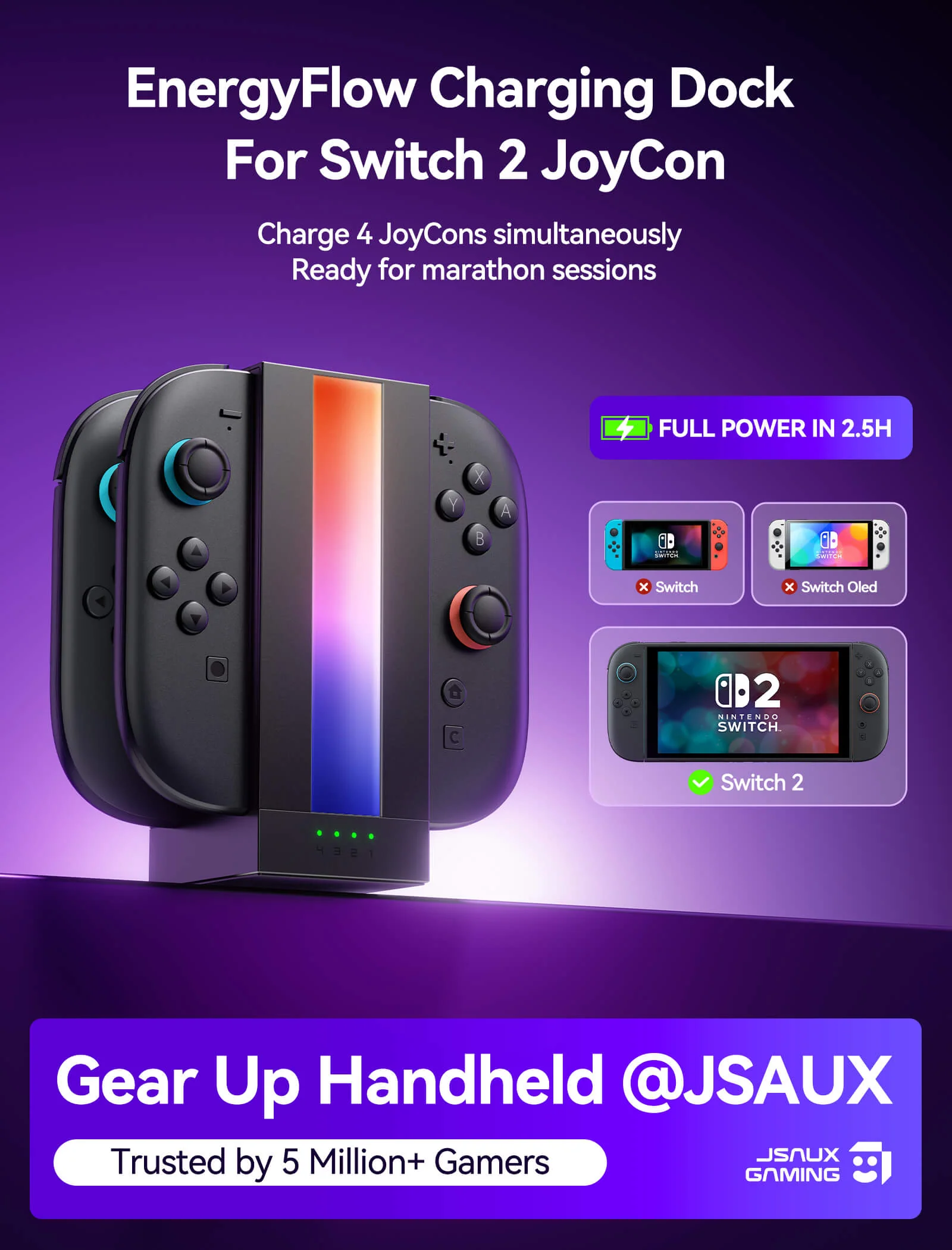 EnergyFlow | Joy-Con Charging Dock for Switch 2 - Image 2