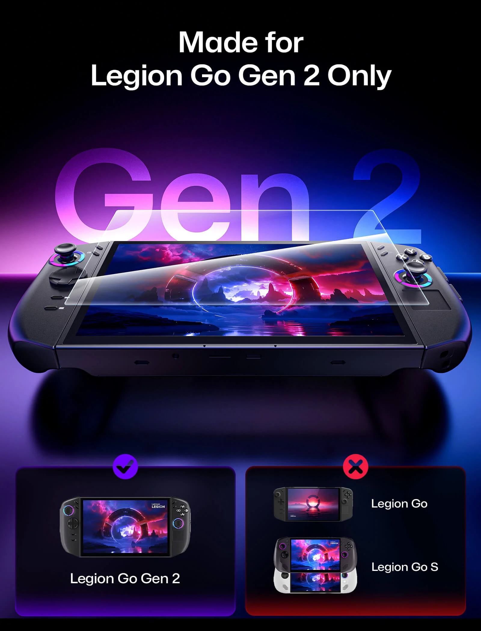 HD Tempered Glass Screen Protector for Legion Go 2 & Go S - Image 4